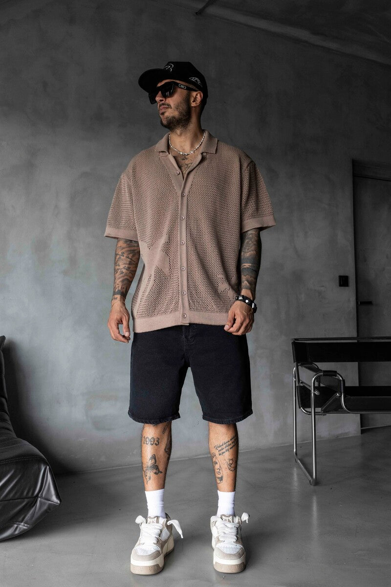 მაისური Brown Polo Collar Knitwear